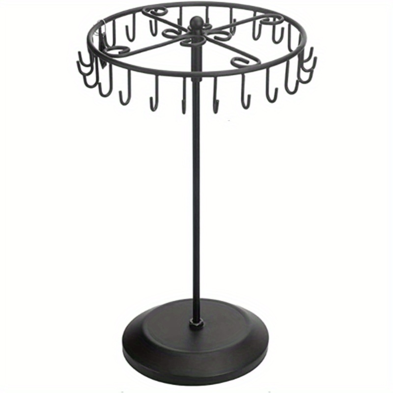 

1pc The Rotary Necklace Stand Jewelry Organizer Display Stand Provides Greater Stability, So It Won't Tilt Or Tip Over, And Each Hook Can Provide Plenty Of Storage Space