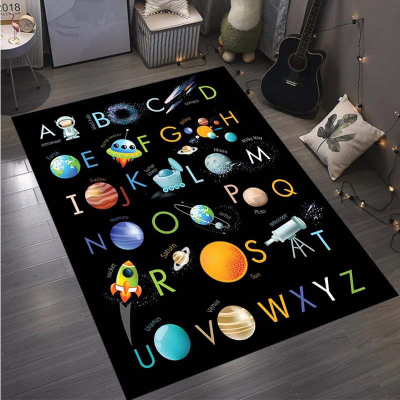 

Vibrant Alphabet Rugs For Bedroom, Porch, Indoor, Rectangular, Suitable For Corridors, Living Rooms, Kitchens, Bathrooms, Office Areas, Home Decoration