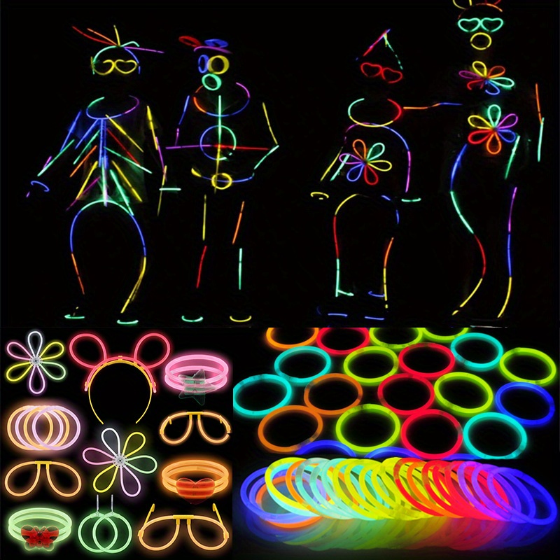 

158pcs -the- - Diy Fluorescent , Headbands, Bracelets & For Decorations - No Batteries Required, For Halloween, Christmas, Easter, Birthdays &