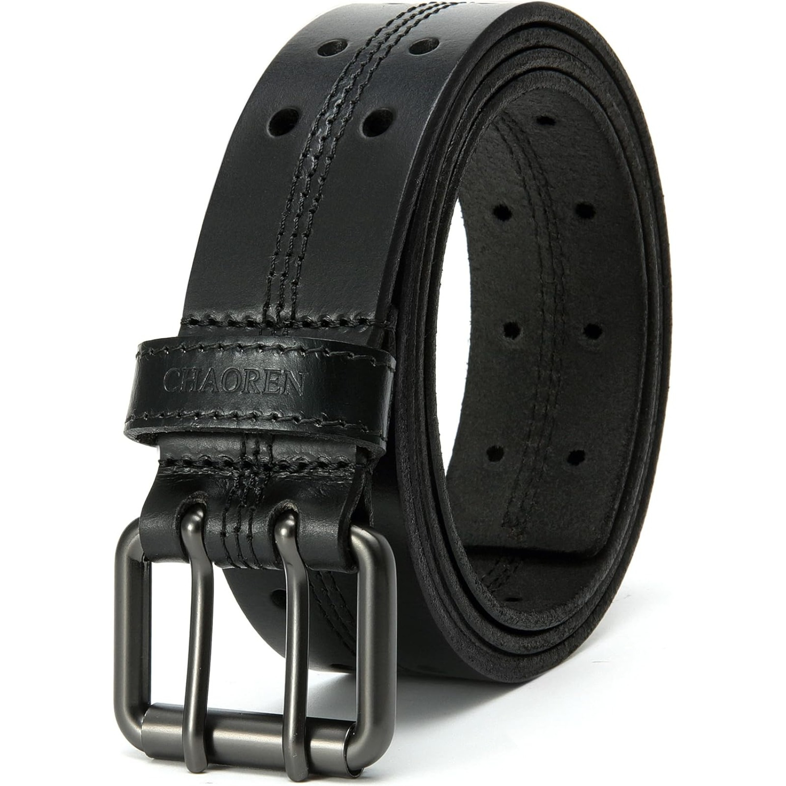 

Chaoren Leather Work Belt - 38mm Double Prong, Handmade And Durable