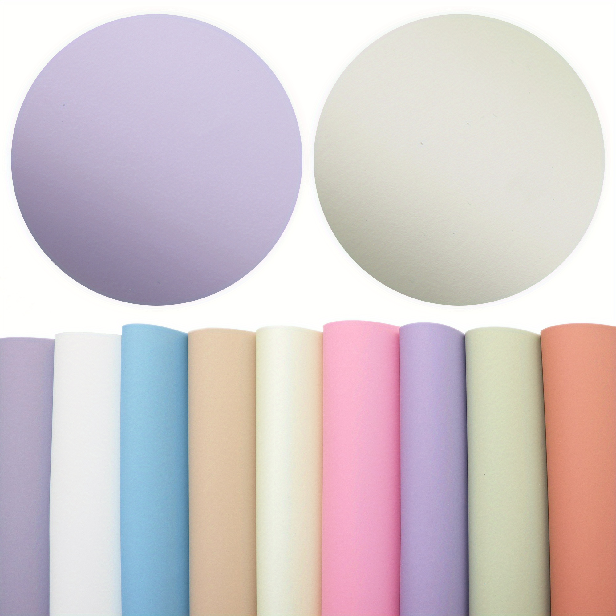 TEMU 9pcs Solid Color Frosted Faux Leather Fabric, 7.87x12.99inch, Pvc Material Synthetic Leather – Perfect For Earrings, Bags, Hair Bows, And Crafts