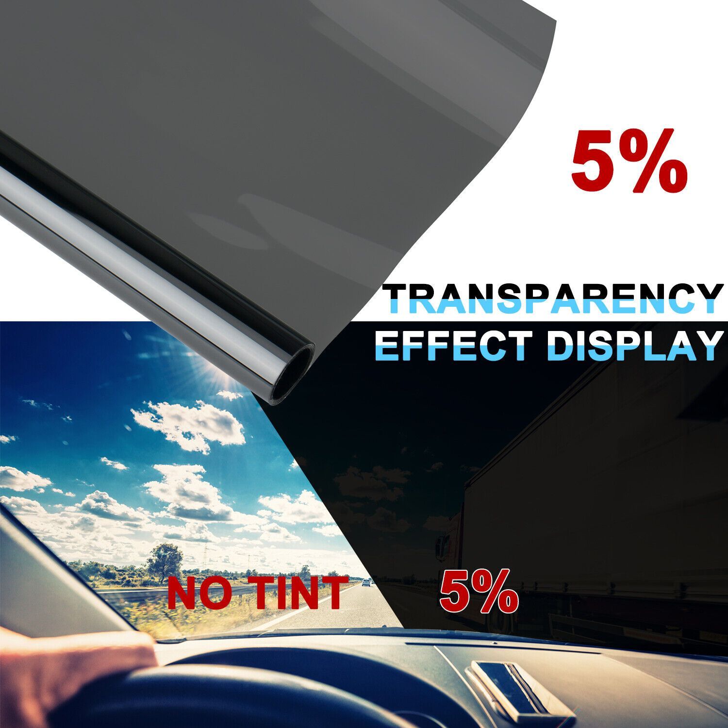 TEMU Car Window Foils Tint Tinting Film Roll Car Window Glass Summer Solar Uv Protector