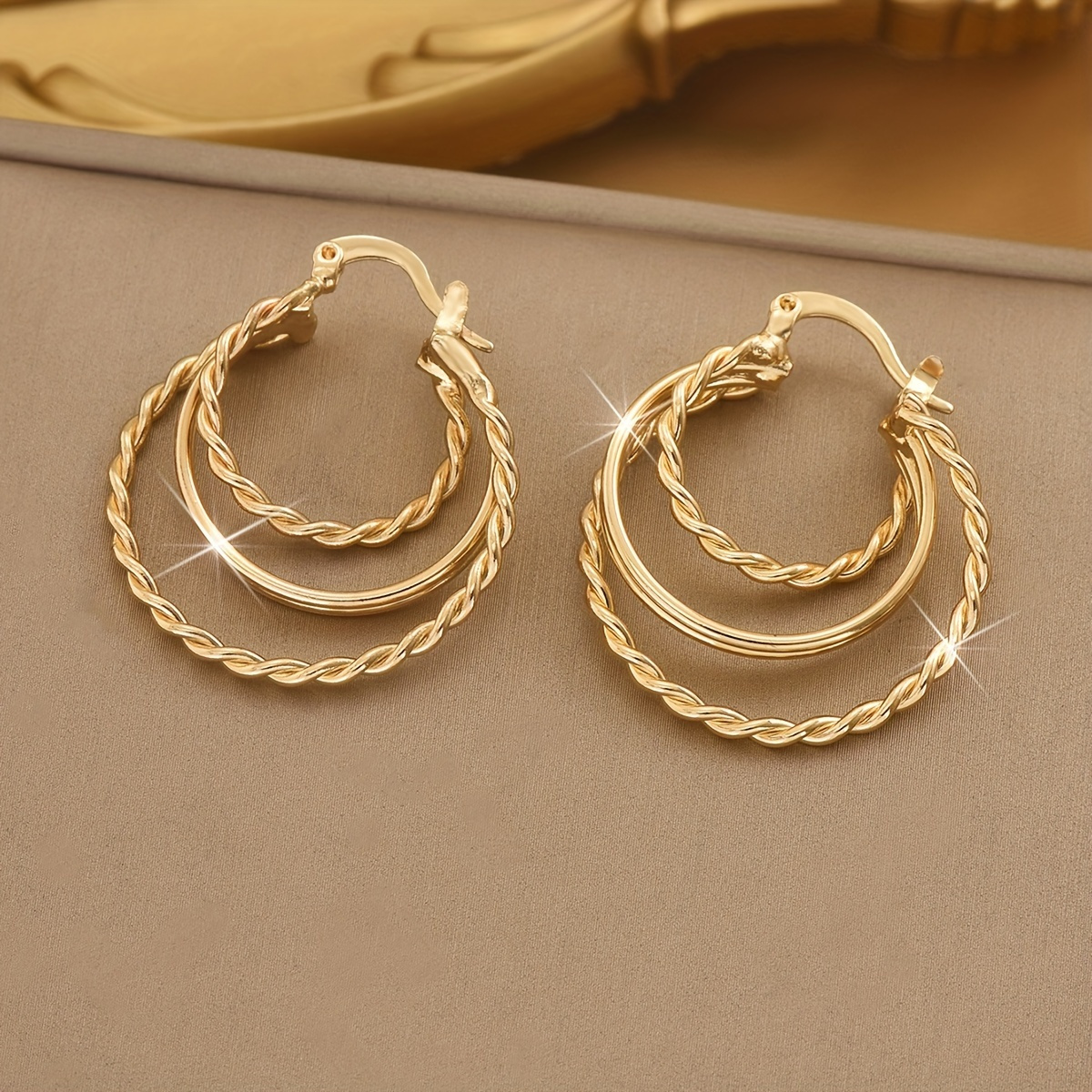 TEMU 1 Pair Of Europe And The United States Earrings Earrings Fashion Compact Texture With Women's Fashion Earrings