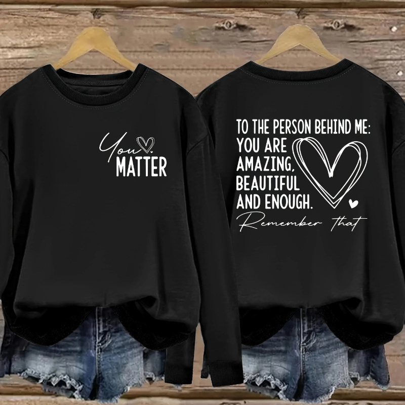 

Letter Print Sweatshirt, Long Sleeve Crew Neck Casual Sweatshirt For Fall & Spring, Women's Clothing