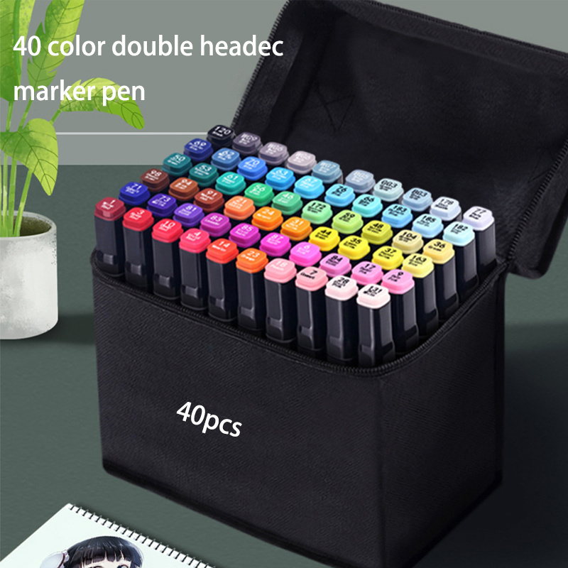 

Premium 40-color Dual-tip Art Markers - Quick-dry, Ideal For Comics & Sketching - Perfect Gift For Christmas, Halloween, Birthdays