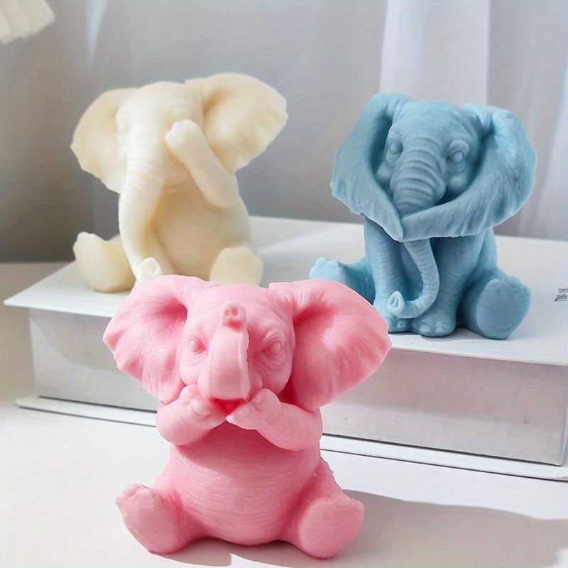 

Silicone 3d Elephant Mold, 1pc European Style Aromatherapy Candle Holder, Diy Resin Casting Craft, Home Décor Accessory