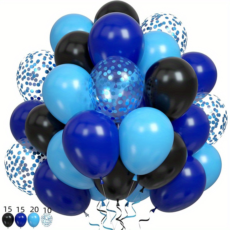 

Blue And Black Balloons, 45 Pcs Blue Balloons Gamer Balloons Set And Light Blue Balloons, 10/12 Inch Blue Dark Blue Balloons For Video Game Party Decorations Birthday Party Decorations