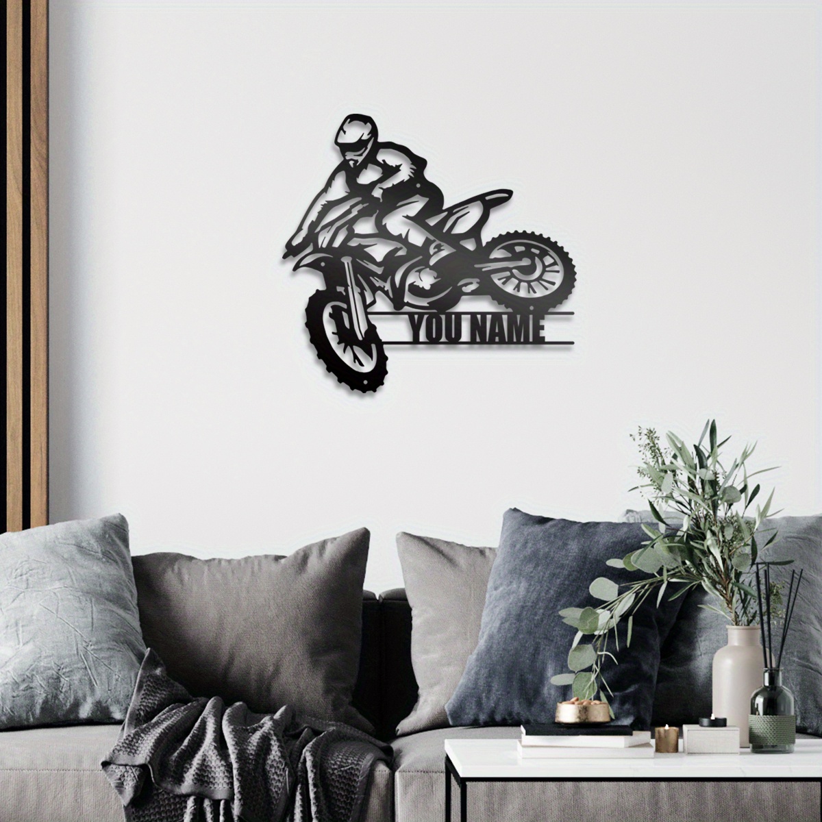 

1pc Custom Motocross Biker Metal Wall Art Personalized Dirt Bike Name Sign Home Motorcycle Decor Rider Decoration Birthday