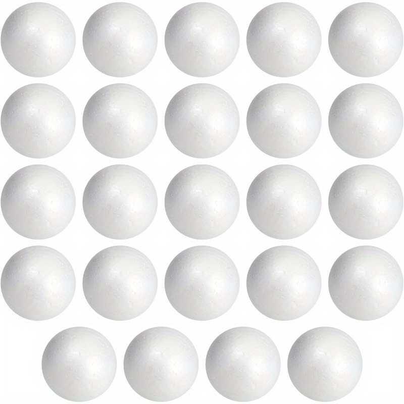 TEMU Set de 24 bolas de espuma de polietileno de 8 cm/3.15 pulgadas para manualidades, decoración, proyectos de aula, , esferas pintables para