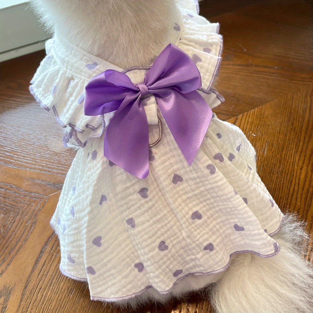 Hundekleid Für Kleine Hunde – Süßes Tutu-Kleidchen Mit Schleife, Aus Baumwolle, Für Chihuahua, Yorkshire, Mädchen (Größe L, Daisy-Muster)