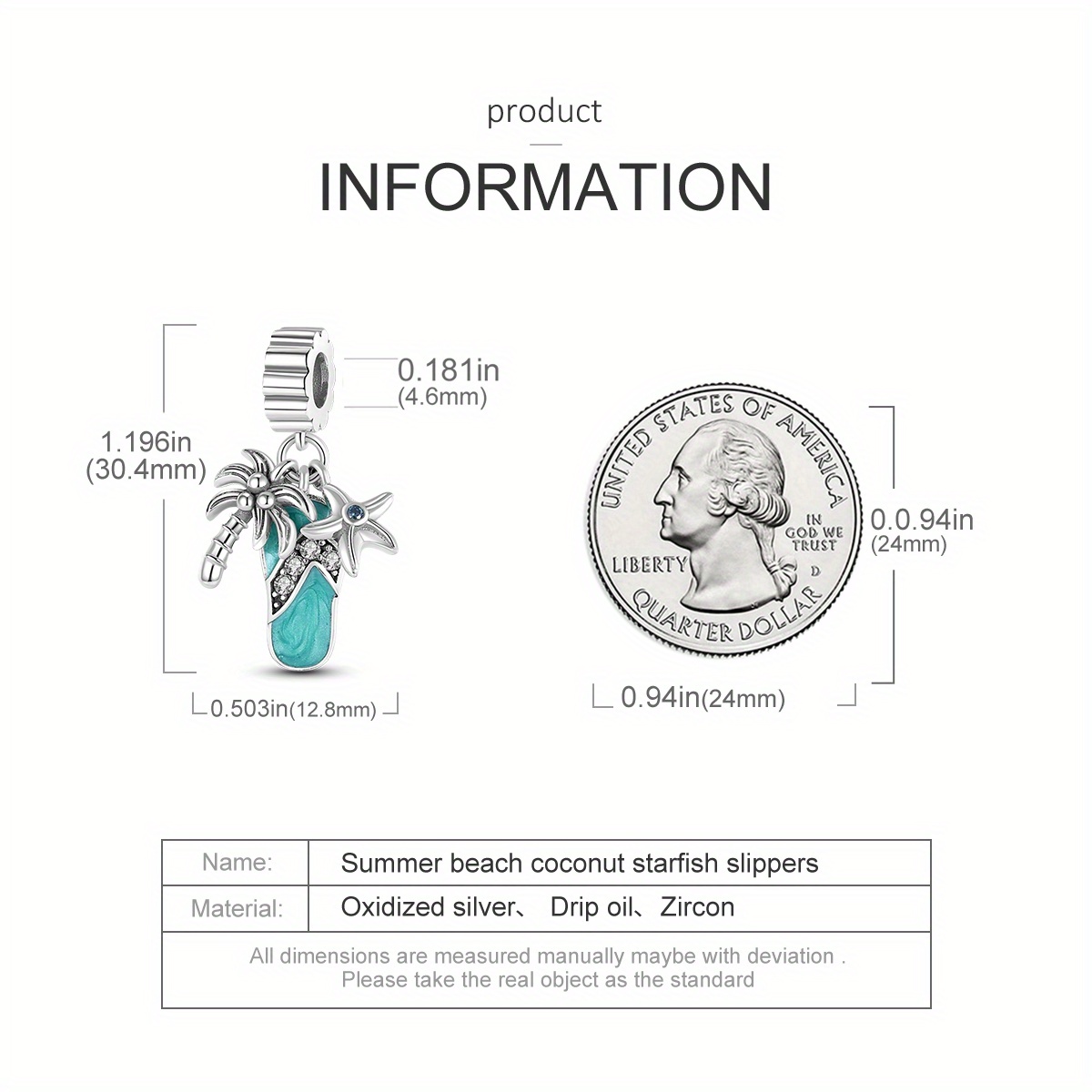 S925 Sterling Silver Charm Summer Beach Coconut Tree Pendant, Fit for Bracelets & Necklaces