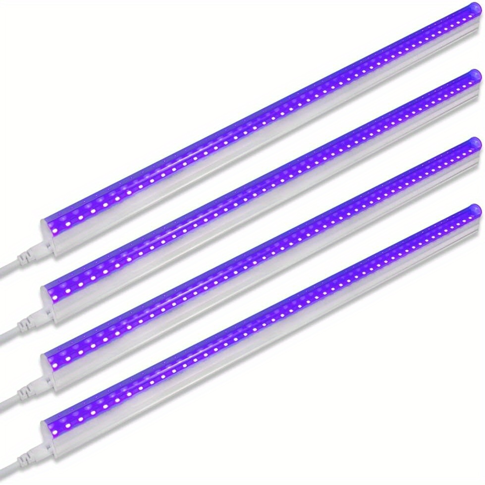 

Uv Led Blacklight Bar, 9w 2ft, T5 Integrated Bulb, Black Light Fixture For Blacklight Poster Halloween Decoration And Christmas Party, Fun Atmosphere With Built-in On/off Switch(4-pack)