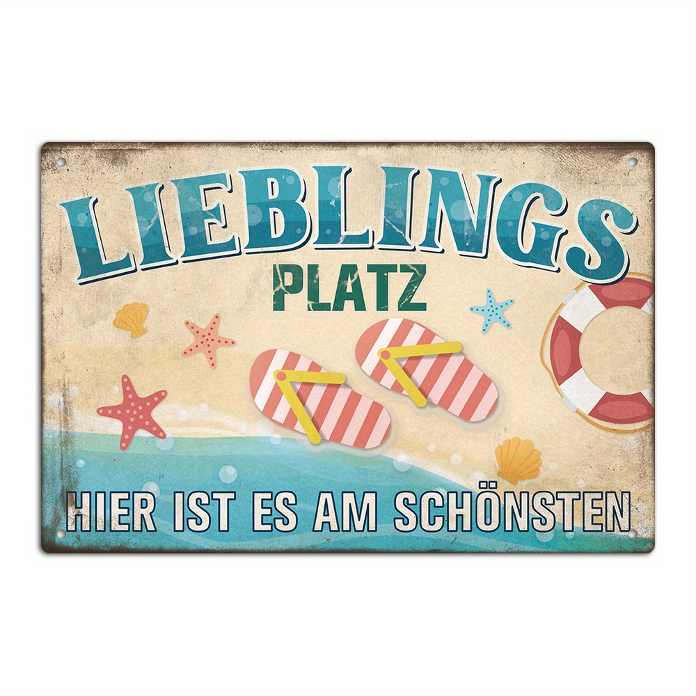 Image of Putuo Decor 1pc German Vintage Metal Tin Sign, " Ist Es Am Schönsten," Wall Art Decor For Home, Farmhouse, , Gift