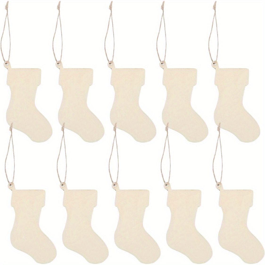 

50 Pcs Wooden Long Socks Pcs Socks Shape Sawdust Craft Unfinished Wooden Cutout Diy Hanging Decorative Tree Decoration Party Festival