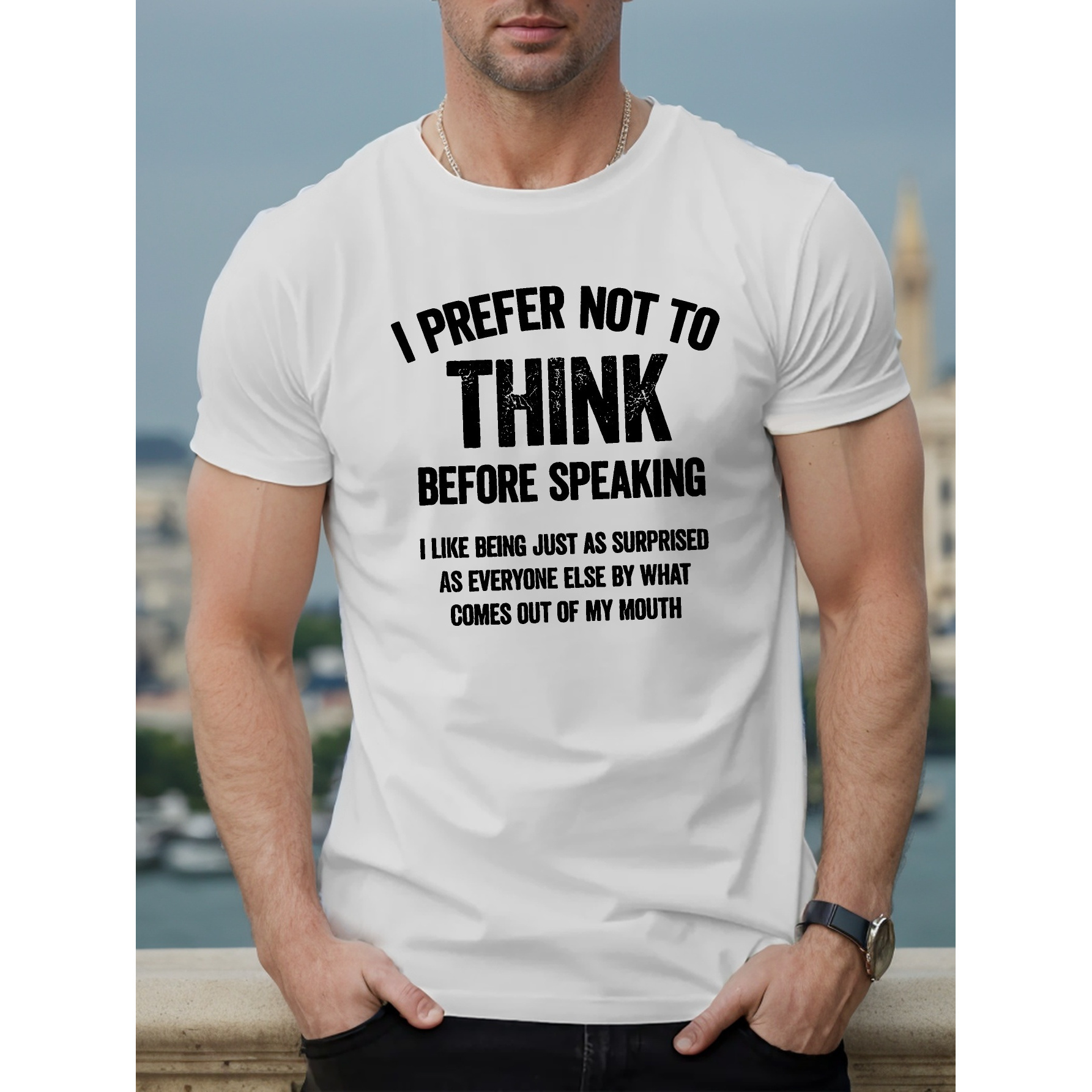 

Not To Think Men's Short Sleeve Tshirt Summer Tshirt Top