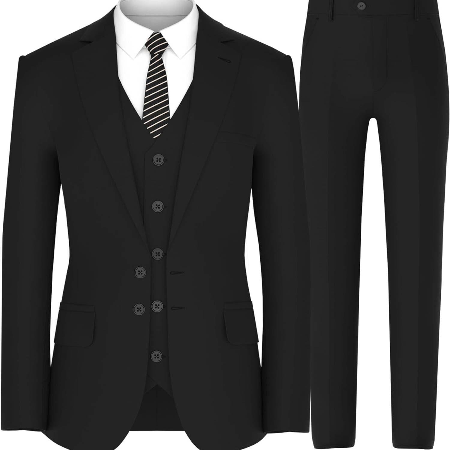 

Men's 3 Piece Slim Fit Suit 2 Button Blazer Jacket Vest Pants With Tie Wedding Tuxedo Trajes Para Hombres Casual Suits For Men Regular Fit Suit Elegant Tuxedo Suit Suits For Men