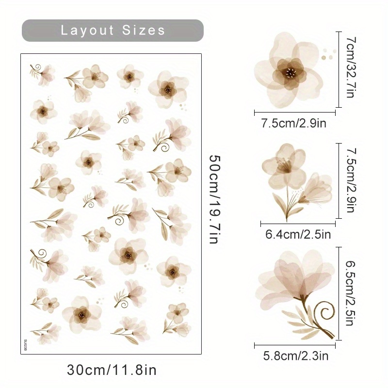 Image of Bohemian Ginkgo Leaf Floral Wall Stickers, Self-adhesive Decals For Room, Bedroom, Wardrobe, And Accent Wall Decor, Diy Wall Art, Pvc Material