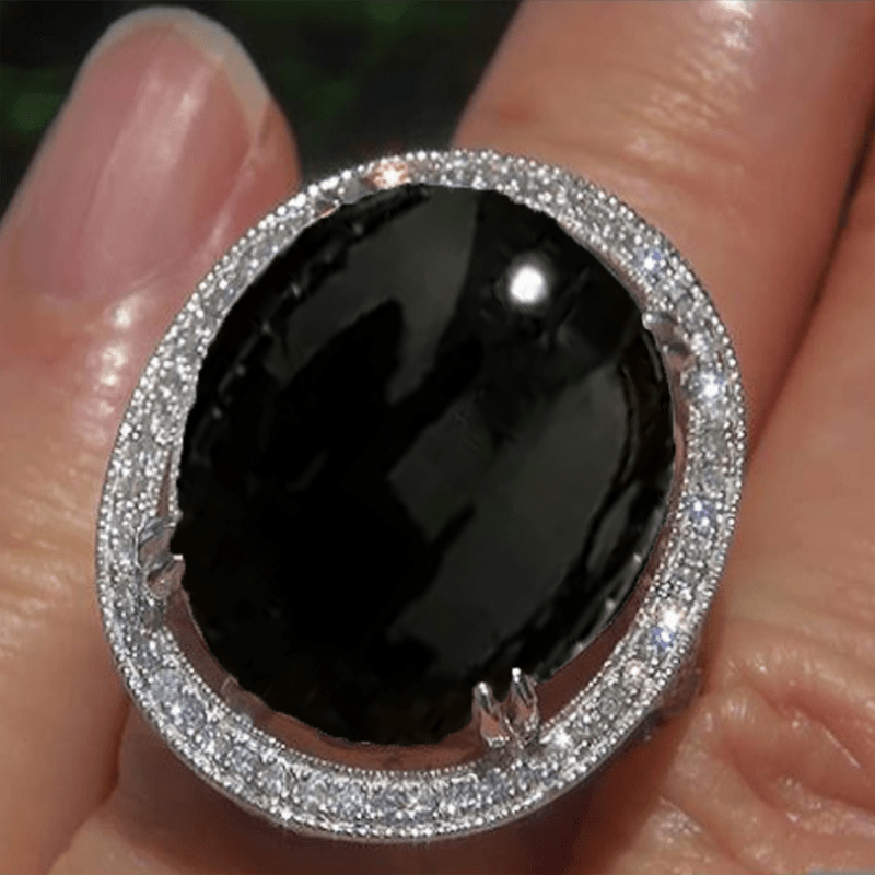 

A High Quality Fashion Classic Matching Black Gemstone Wedding Ring Is Perfect For Anniversaries And Birthday Gifts For Parties And Parties