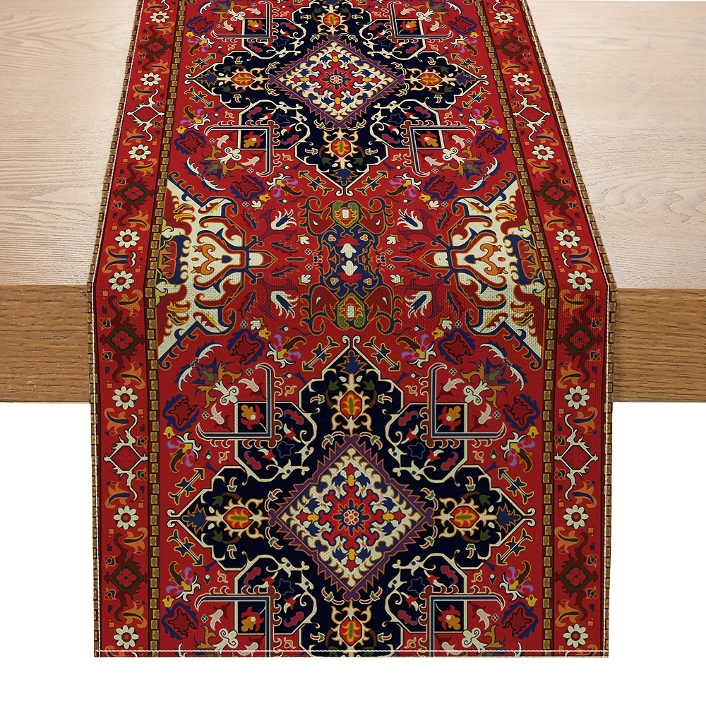 TEMU Bohemian Style Table Runner, 100% Polyester, 72