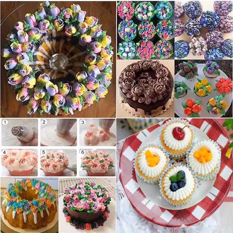 7pcs stainless steel piping tips set cupcakes cakes essential baking tools for 3