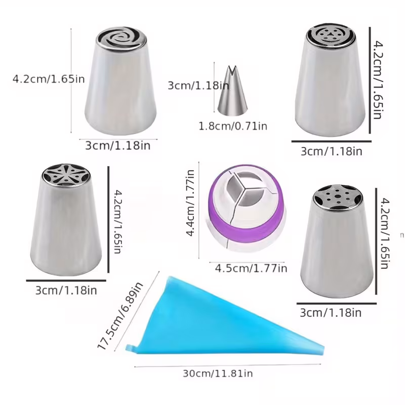 7pcs stainless steel piping tips set cupcakes cakes essential baking tools for 2