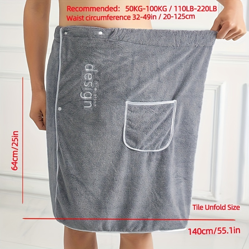 

Bath Towel - 1pc Fleece Absorbent Skirt, Spa Sauna , Embroidered Bathroom Supplies