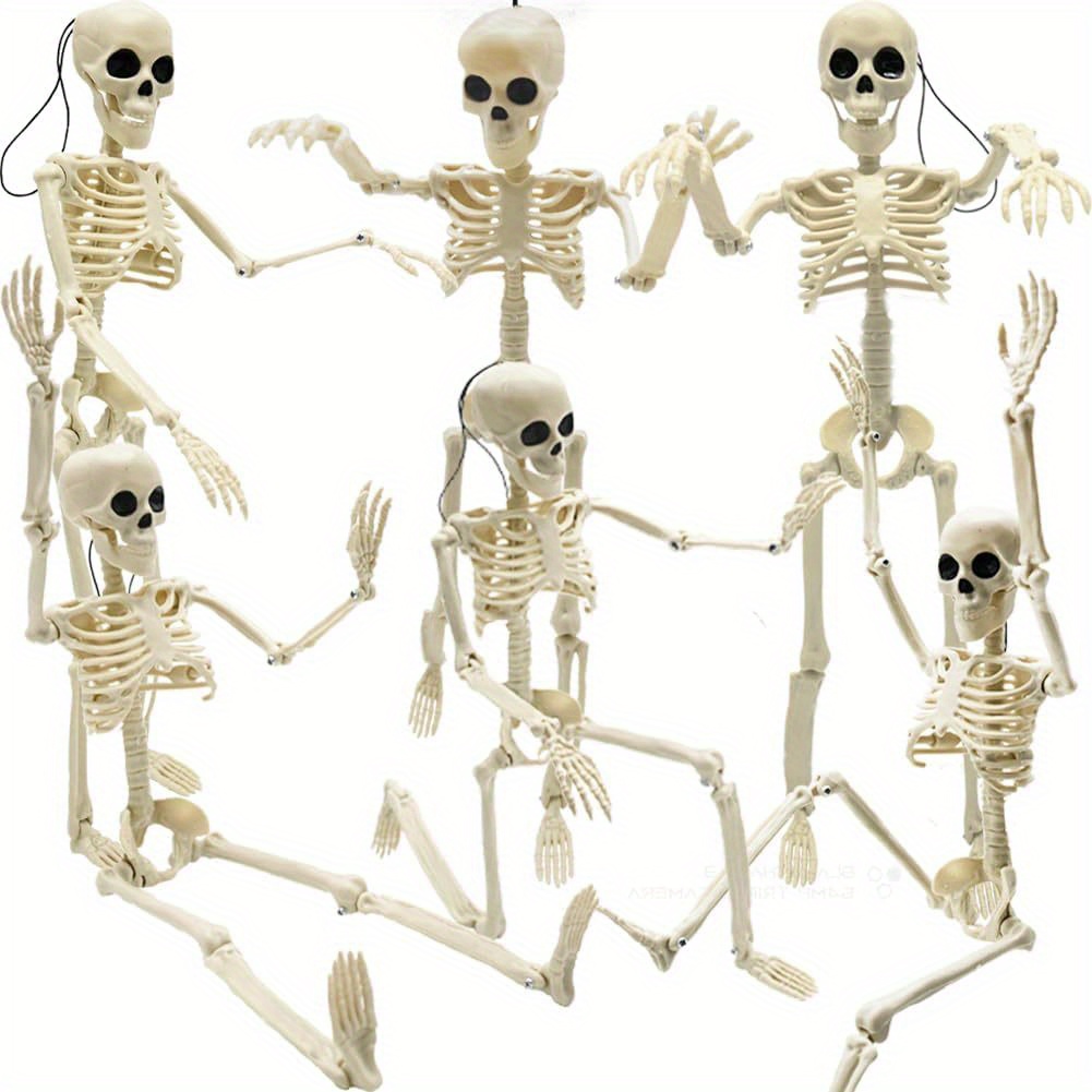 JIALWEN Halloween-Skelett-Dekoration – 91 Cm, Bewegliche Gelenke, Kunststoff – Für Gruselpartys & Deko