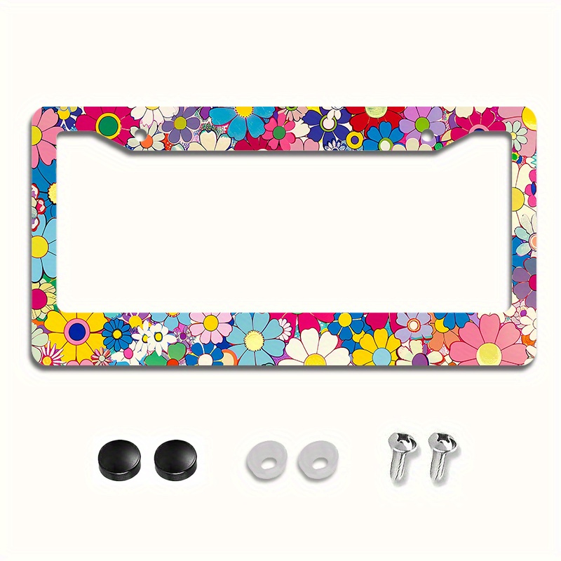 

Daisy Design Metal License Plate Frame - & Weatherproof, 6.3x12.2" Front Car Tag Holder With Smooth For Look, Room Decor