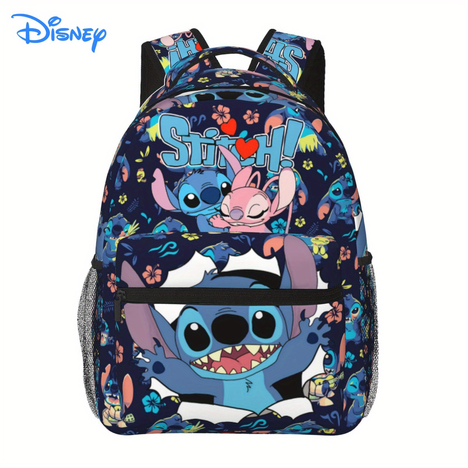 

1pc Authorized By Disney Stitch Backpack All-over Printed Backpack Unisex Casual Travel Bags 15-inch Laptop Bag Pacious And Durable Daypack For Work And Travel