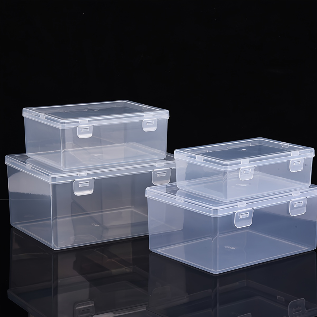 

4pcs Plastic Storage Boxes With Lids - Pp , For , Accessories, Electronics, Sample Sorting And Packaging, Supplies Organizer