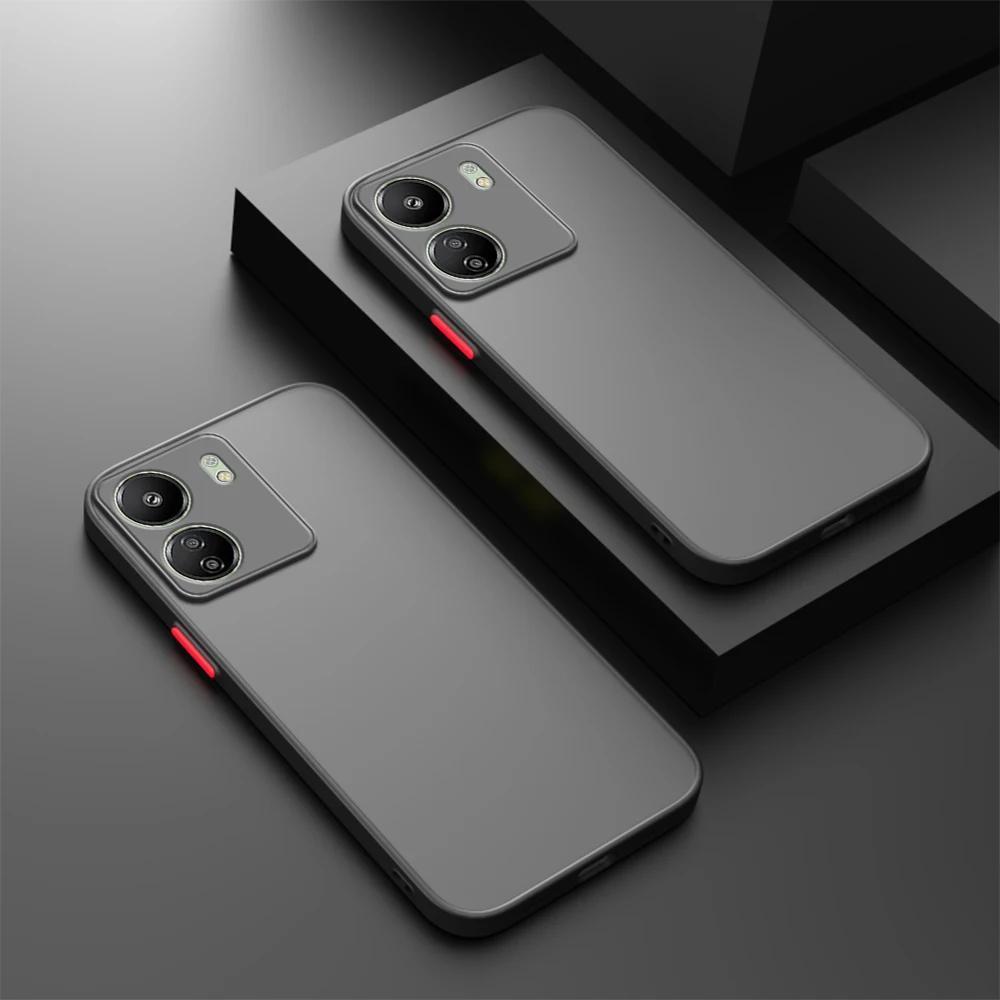 E-shop Handyhülle: "Kratzfeste" stoßfeste transluzente matte Hülle für Xiaomi Redmi 13C - Rückseite mit Schutz