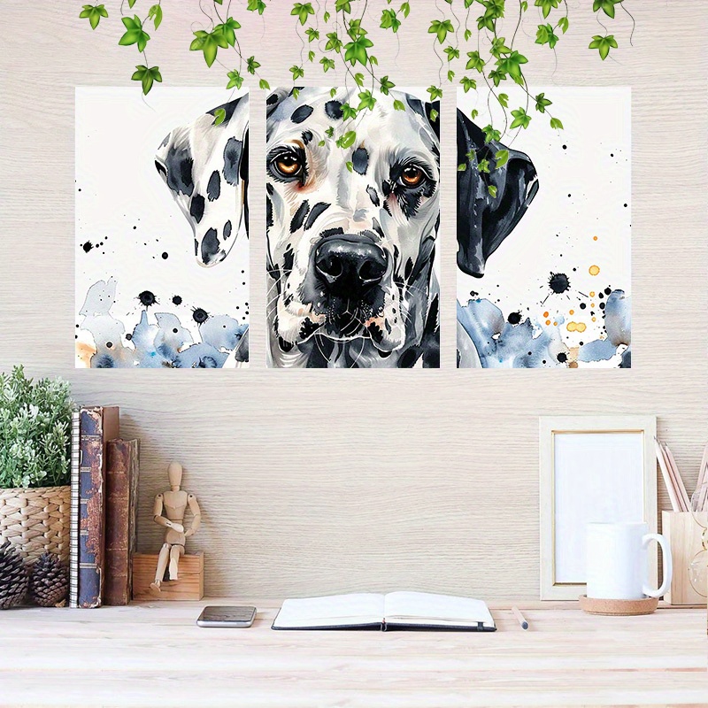 dalmatian dog watercolor portrait wall art frameless piece