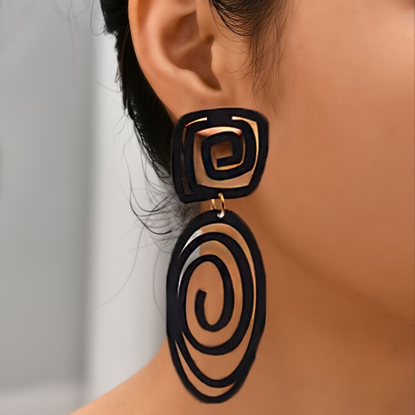 

Elegant And Luxurious Fashionable Spiral Earrings - Vintage Chic And Lightweight Design - Creative Handmade Festive Accessories For Everyday Glamour And Special Occasions Halloween Christmas Gift