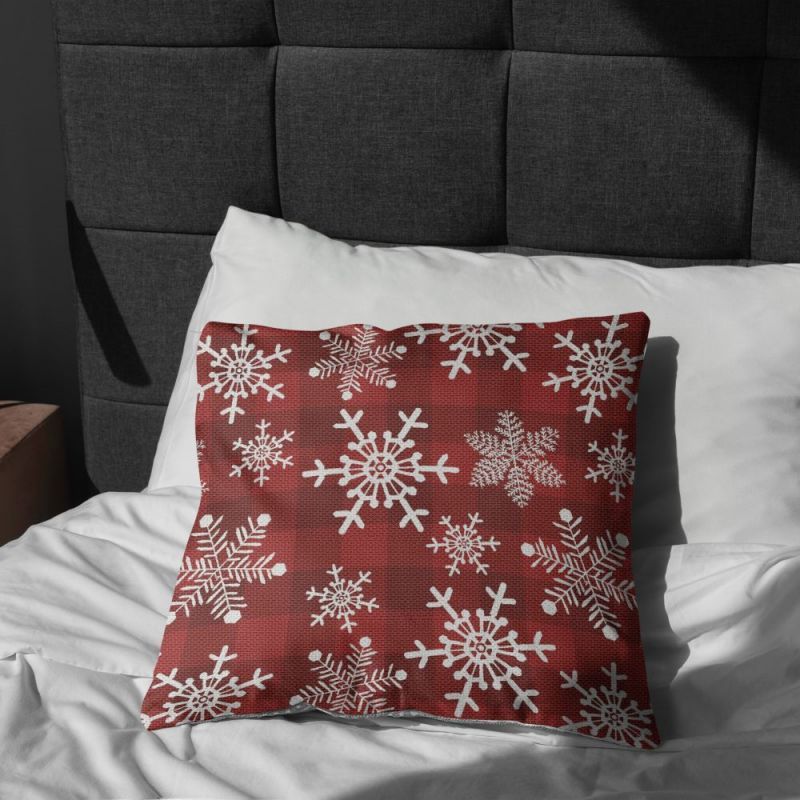 

1pc/2pcs Christmas Print Wear-resistant Dust-proof Linen Pillow Cover Cushion Cover Suitable For Sofa Bed Home Decoration