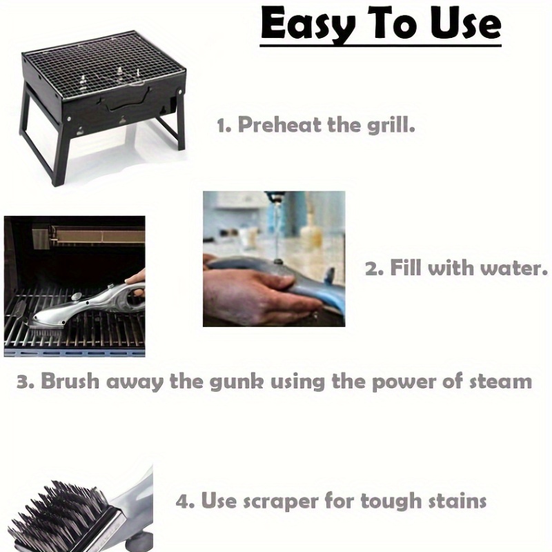 multifunctional bbq grill cleaning brush with     electricity free for cooking kitchen accessories details 3