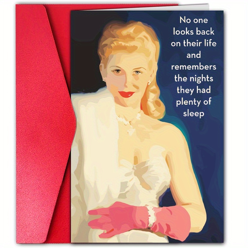 

1pc, Card, Funny Birthday Card, Humorous Birthday Card, Vintage Women Birthday Card, Card For Your Friend, For Him, Her