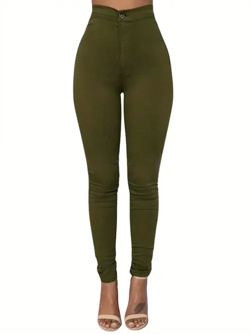women pants high waist leggings sexy pencil skinny pants trousers solid color tummy control pants