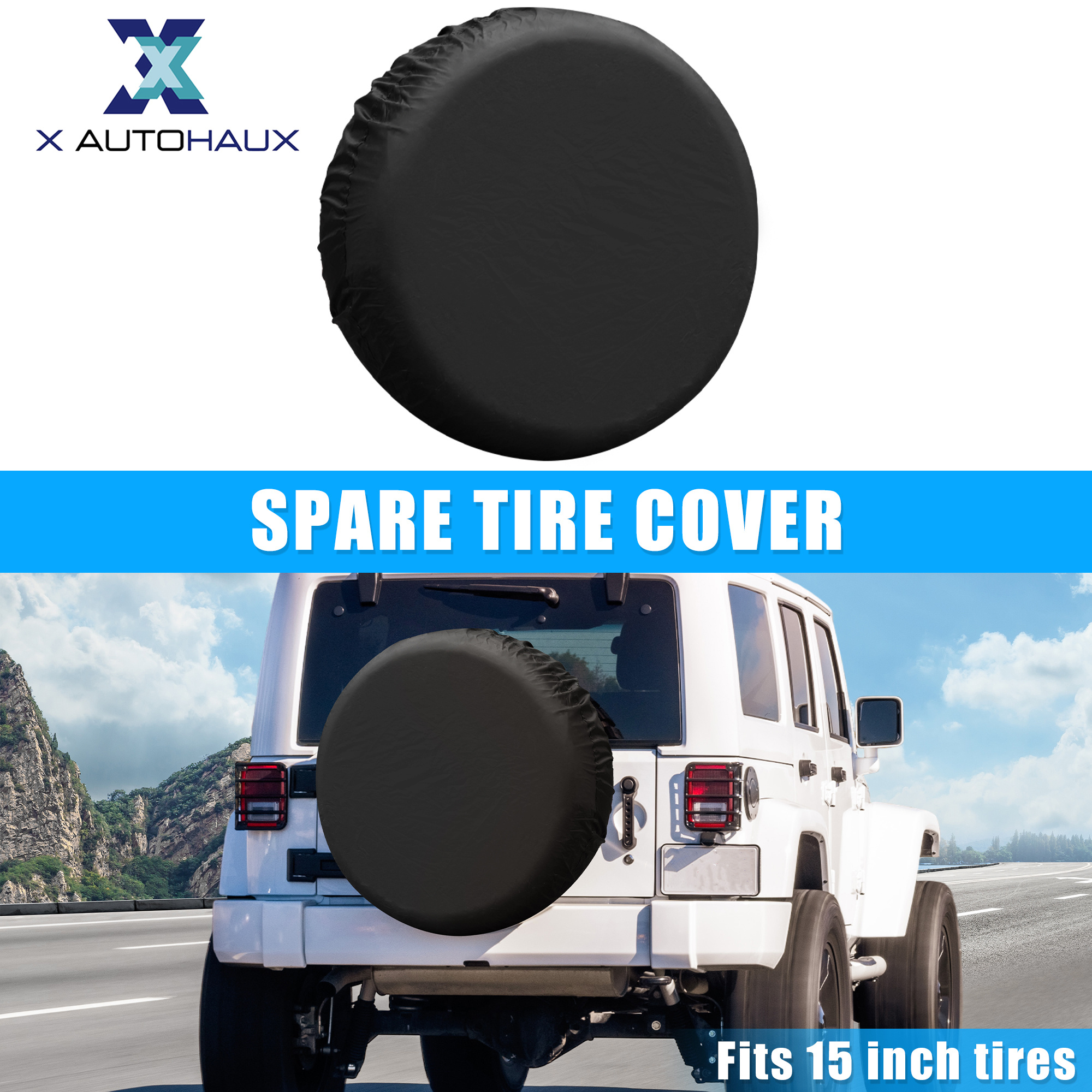 Universal 15-Inch Blue Spare Tire Cover – Fits Cars, Trucks, SUVs, RVs, Campers