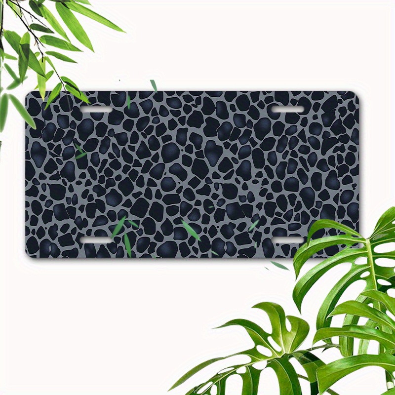 

1pc 6x12inch(15.2x30.5cm) Aluminum License Plate Leopard Skin Pattern License Plate Cover Novelty For Car