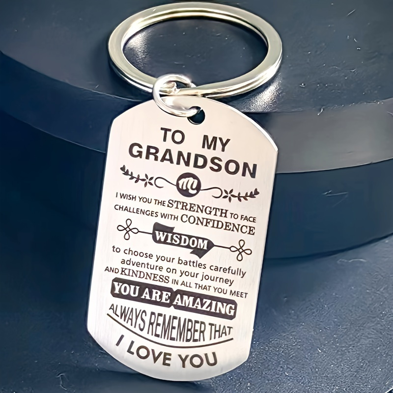 

Engraved Steel Keychain For - Christmas Grandparents