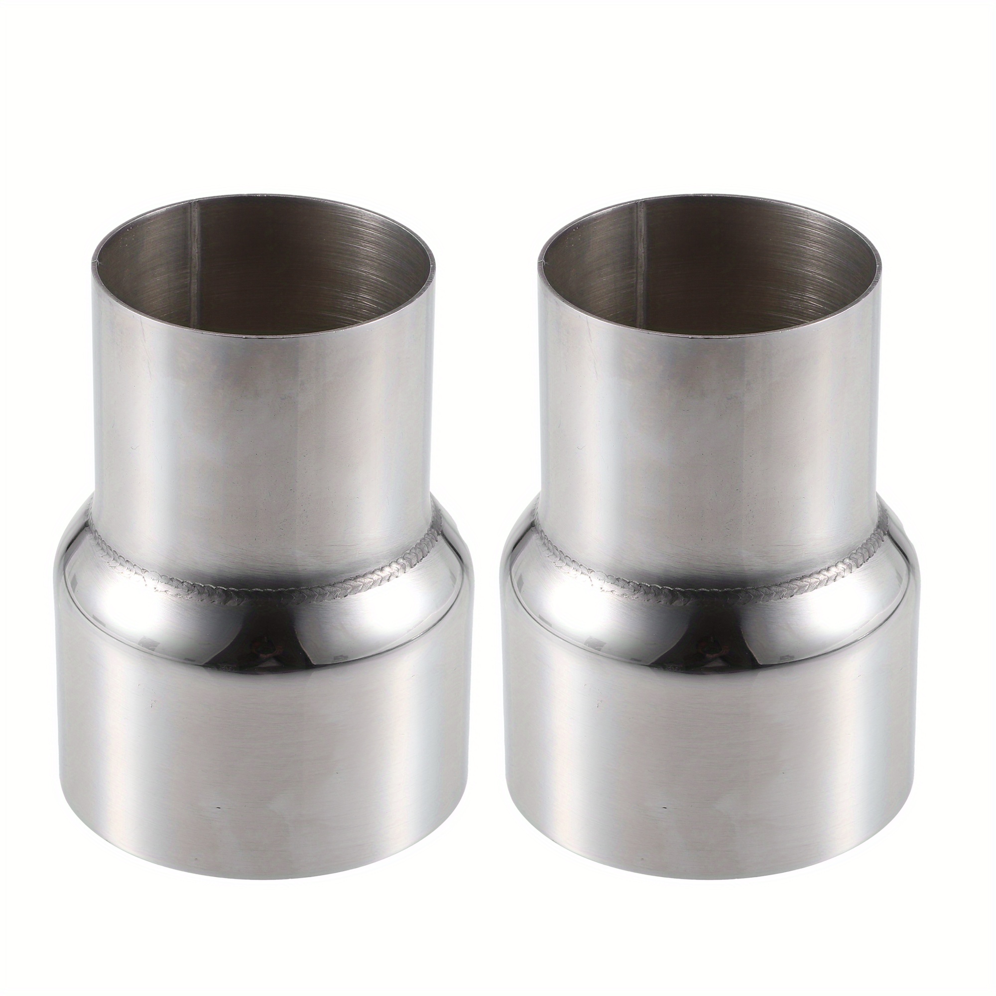 TEMU Car Exhaust Pipe Adapter Reducer Connector 2.25" Id To 3" Od Exhaust Expander Universal Stainless Steel Silvery Tone (set Of 2)