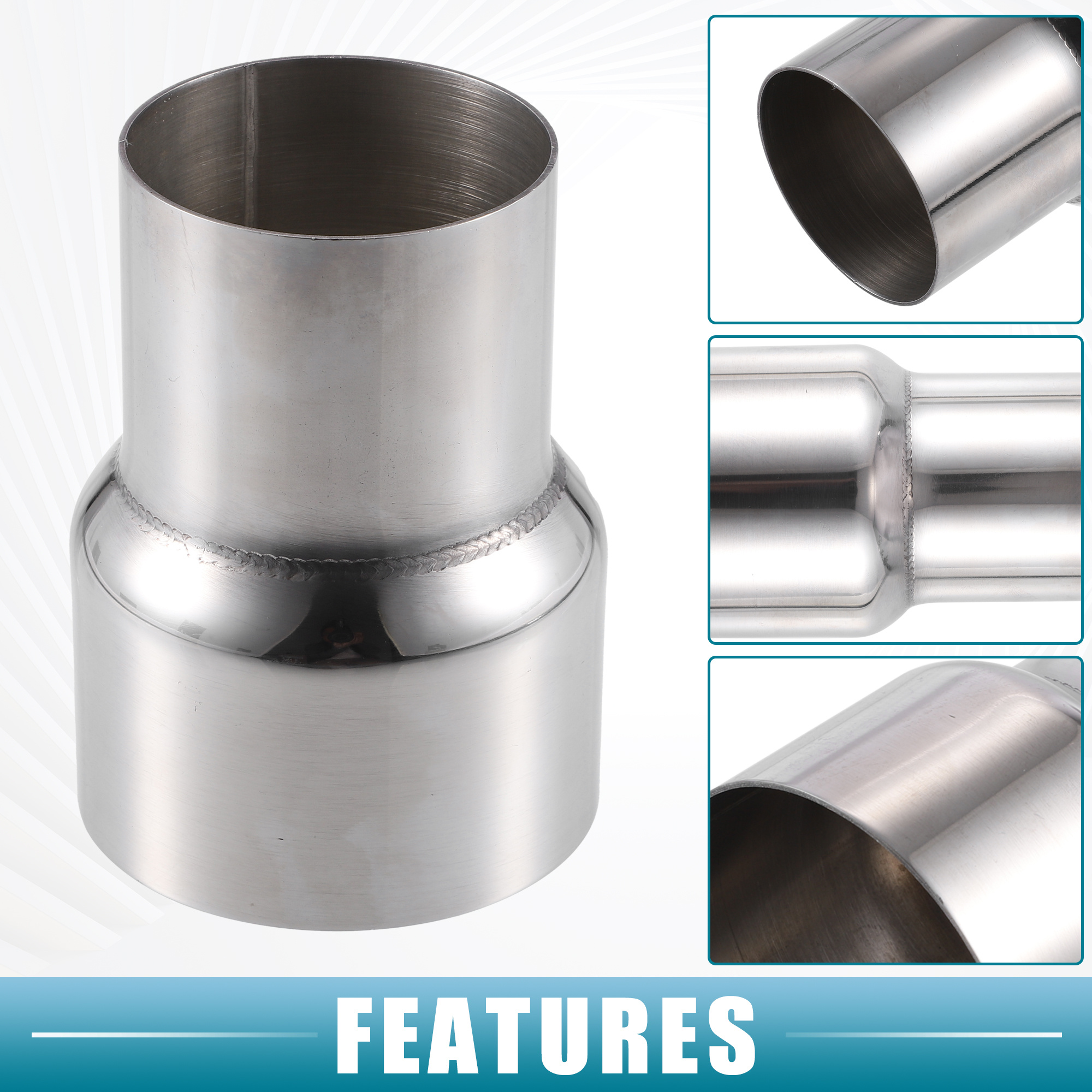 Silencieux D'échappement 2-Pack Exhaust Pipe Adapter Reducer - 2.25" ID To 2.5" OD Stainless Steel Connector For Car Exhaust Systems 2 5 Inch Exhaust Pipe - Foto 8