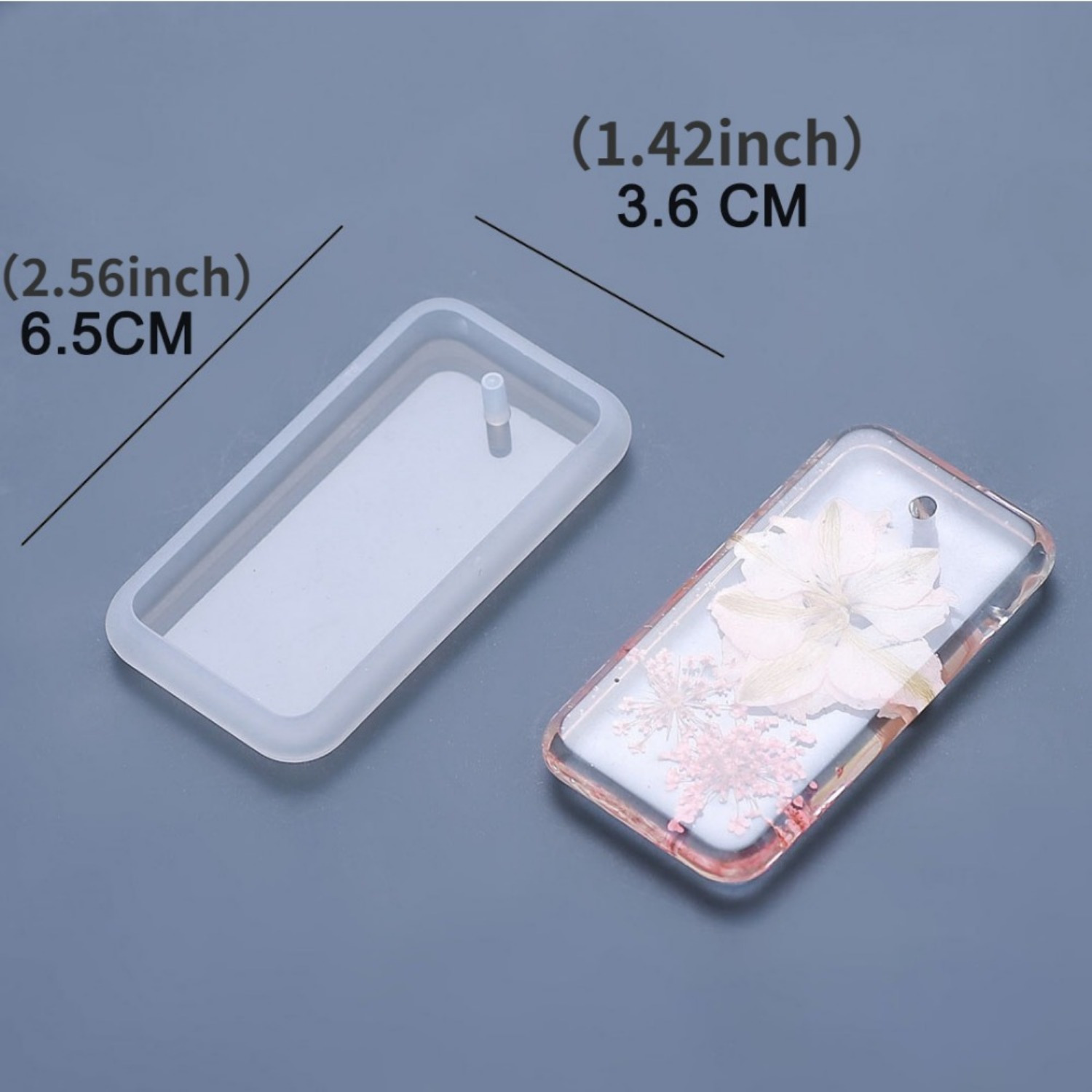 6pcs DIY Keychain Pendant Silicone Mold Set Crystal Epoxy Resin Mold Round Rectangle Pendants Jewelry Making Casting Mould Resin Casting Molds