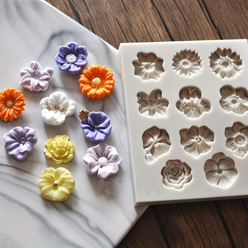 

11-cavity Flower Silicone Mold For Diy Desserts - 3d Fondant, Chocolate, Candy & Ice Cube Tray - Easy Release, Food-grade Baking Supplies Silicone Molds For Chocolate Cake Silicone Mold