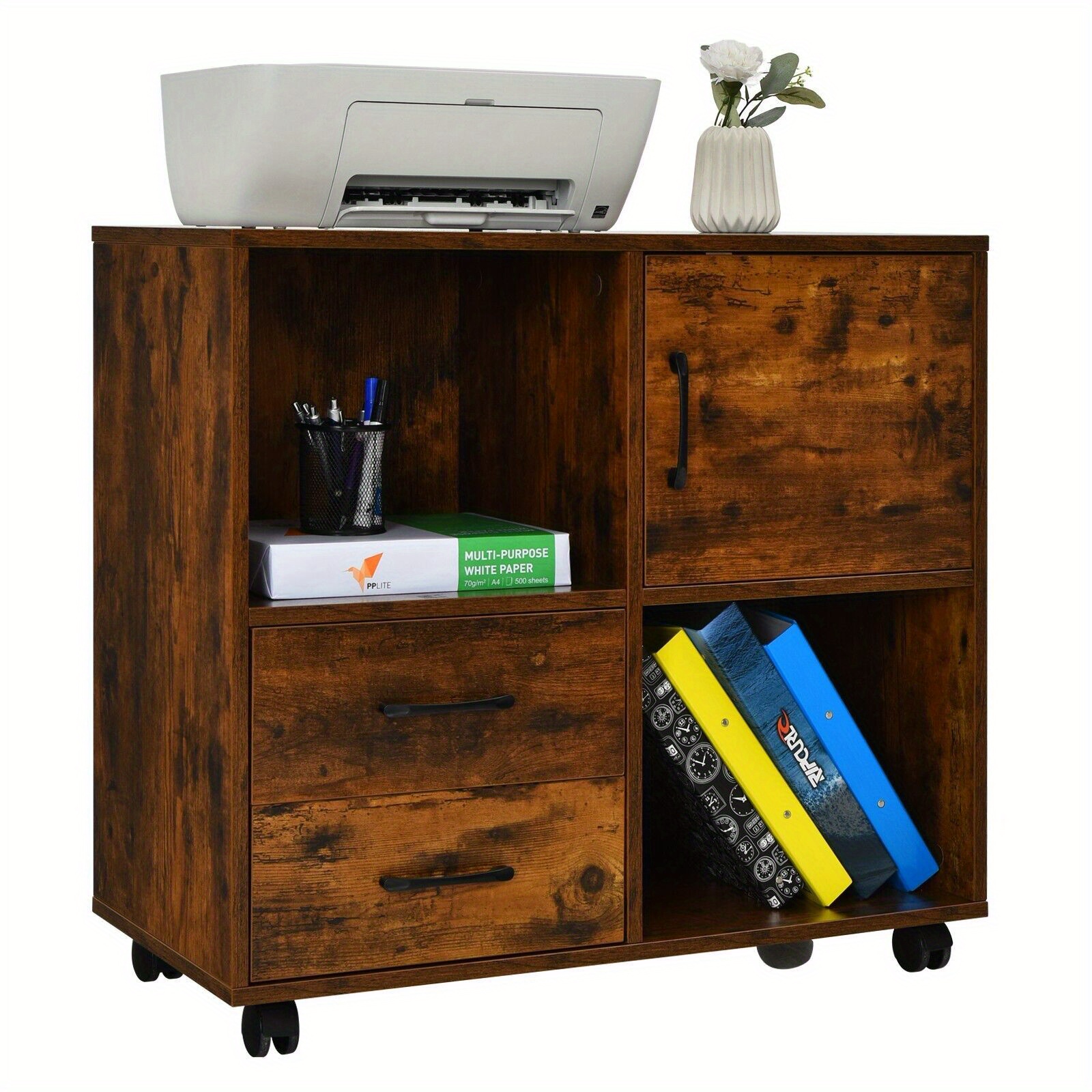 mobile file cabinet 2 drawers rolling printer Temu United Kingdom