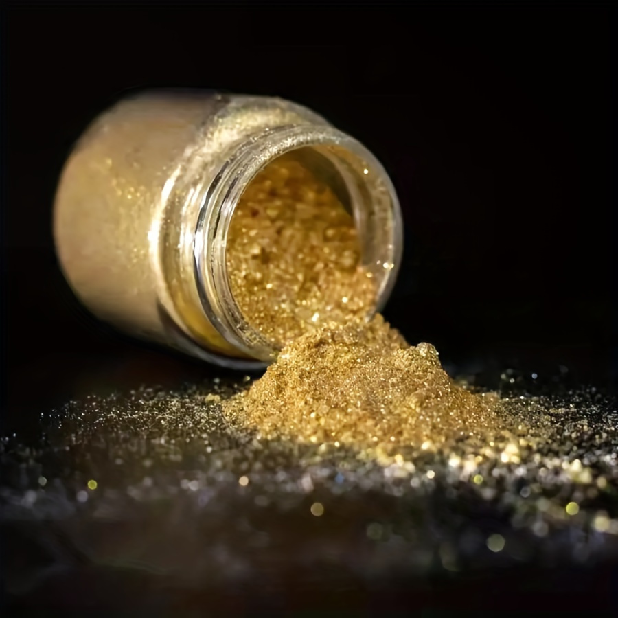 20ml/bottle Coarse Particles Metallic Flash Golden Powder Mica Powder Glitter Metal Color Dye for Epoxy Resin Slime Candle Wood Furniture Paint DIY Craft Resin Casting Molds