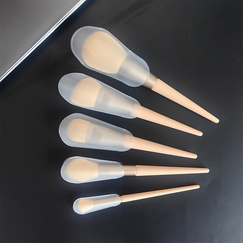 

Ensemble de 5 housses de protection en silicone pour pinceaux de maquillage - Étui de protection non parfumé pour pinceaux cosmétiques, anti-taches et anti-poussière - Accessoires de beauté portables