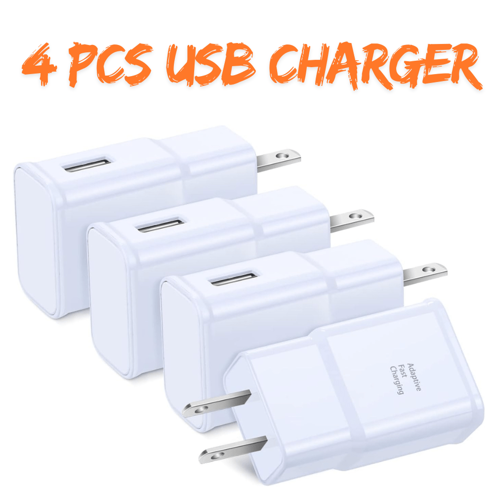 

4pcs Usb Fast Charger Block Wall Power Adapter Plug For Samsung Android Phone 18w