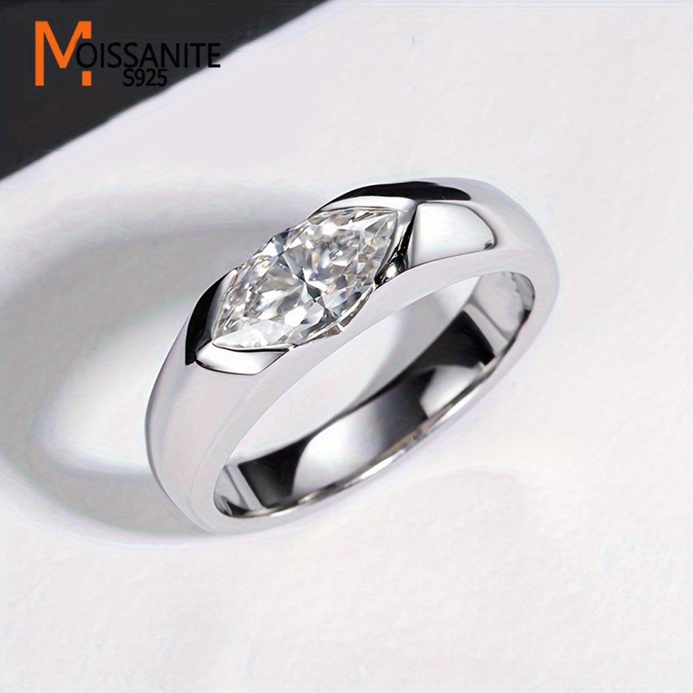 

925 1 Cut Moissanite Diamond For Men And Women Half- Couple For Mom 's Day Box 4g