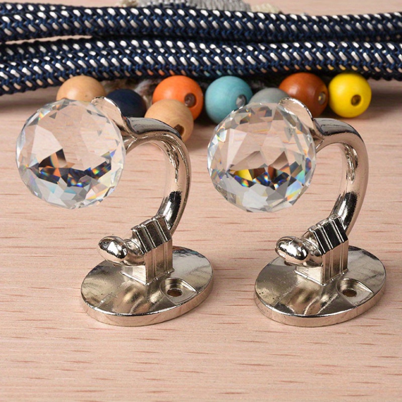 elegant curtain rod hook crystal ball Temu